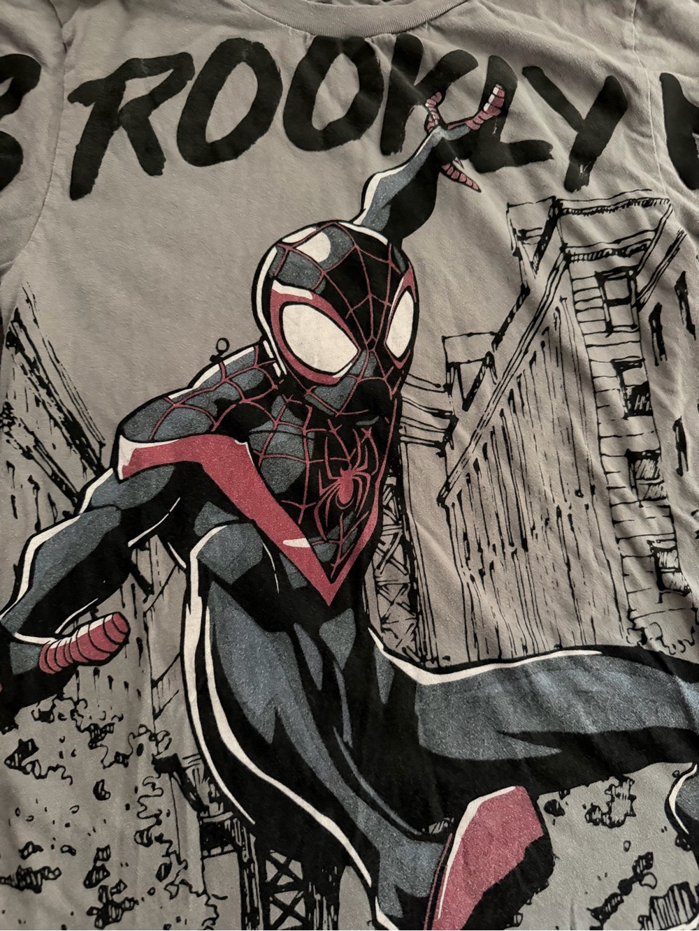 Marvel Miles Morales Graphic Tee — Black, Red & White